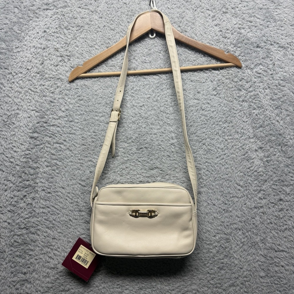 Vintage Etienne Aigner Kentucky Derby Collection Leather Crossbody Bag Cream 90s